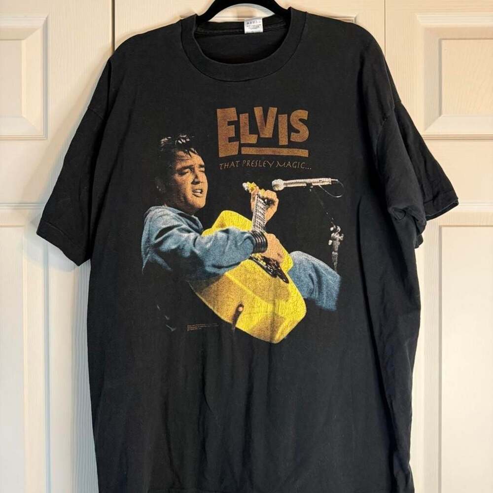Vintage 1995 Fruit of the Loom Elvis That Presley Magic T-Shirt XXL